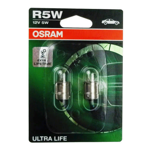 2 Stück Osram Autolampe R5W Ultra Life 5007ULT-02B Doppelblister 5 Watt BA15s