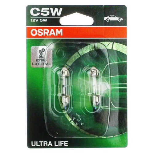 2 Stück Osram Autolampe C5W Ultra Life 6418ULT-02B Doppelblister 5 Watt SV8.5-8