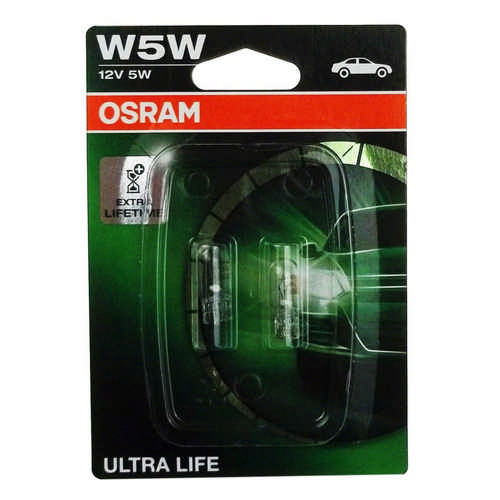 2 Stück Osram Autolampe W5W Ultra Life 2825ULT-02B Doppelblister 5 Watt W2.1x9.5d