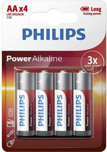 Philips Alkali Powerlife 4er-Blister LR6 Mignon (AA) 